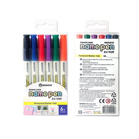 [ムンギョ] 油性ペン 細字マーカー 1mm 1セット(6色)